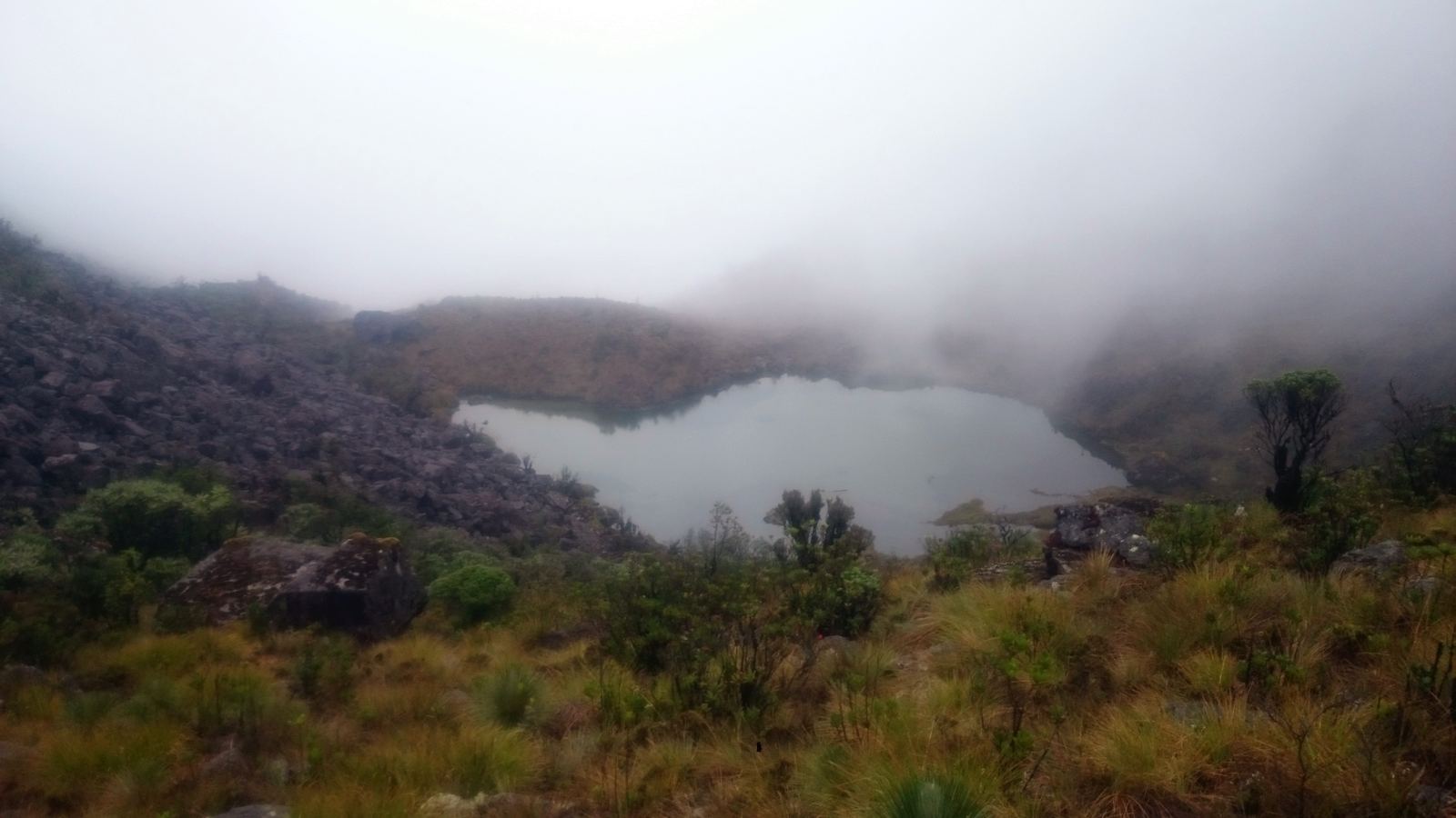 La laguna que apareció cuando se despejó todo.