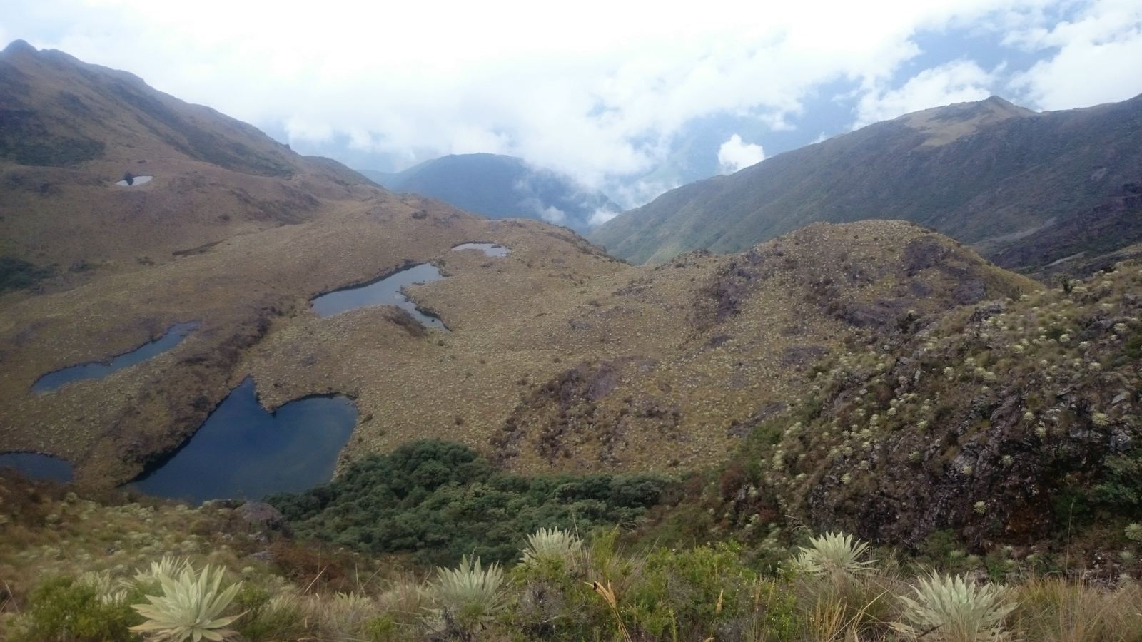 Las tres lagunas donde recargué agua.